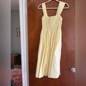 Staud Ida Smocked Dress (Butter Yellow)